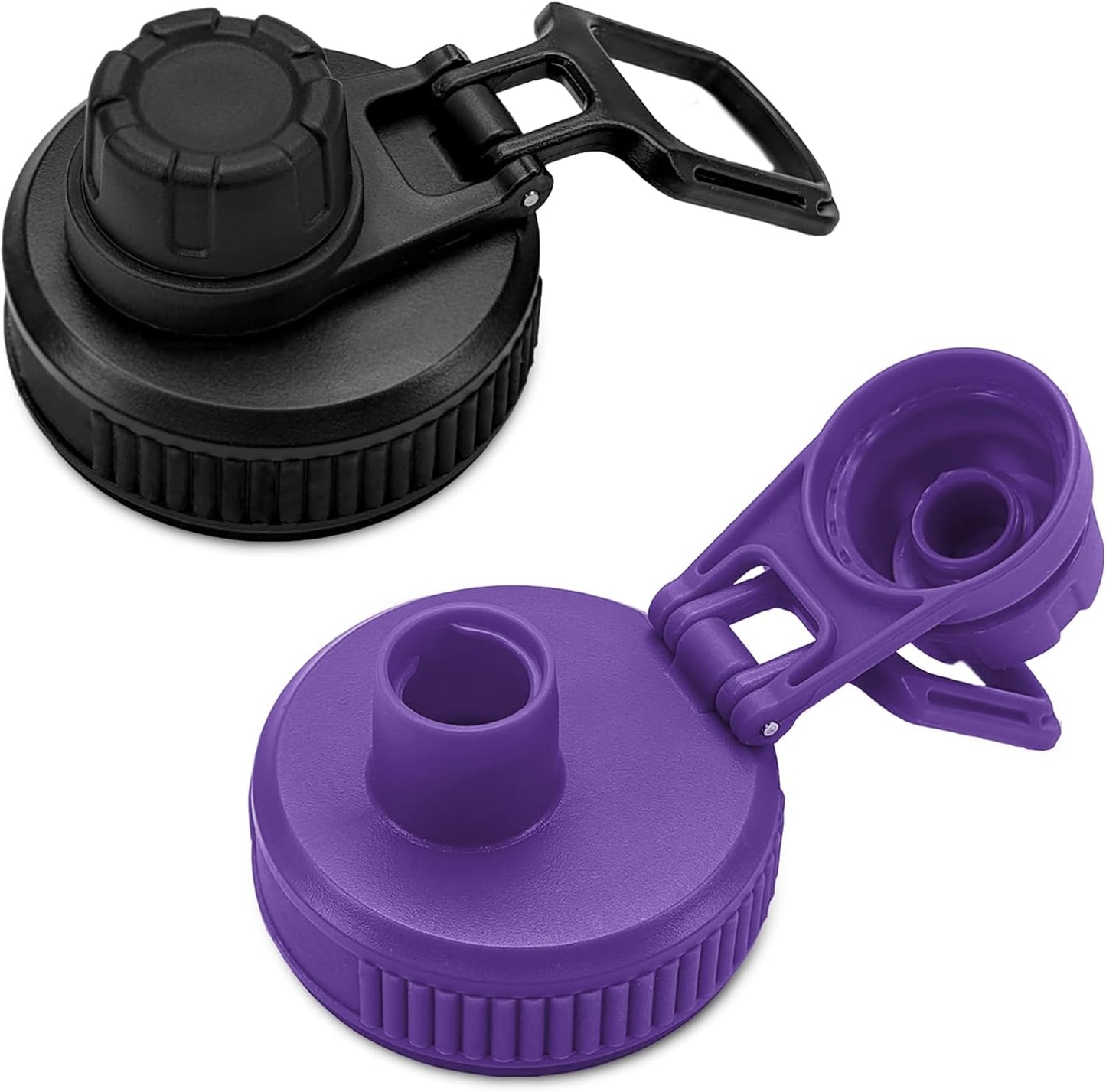 Hydro Flask Wide Mouth Spout Lids | 2-Pack Replacement | Easy Carry (Black & Sky Blue)