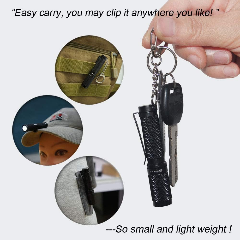 K3 Mini Keychain Flashlight AAA Small Keychain Light Bright 150 Lumens with Diffuser Clip,Multipurpose Pocket Light as Candle Hat Lamp Camp Lantern for Everyday EDC Dog Walking Hiking Camping