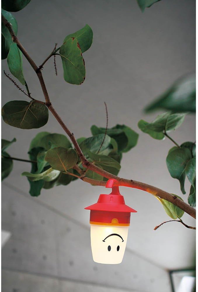 Smile LED Lantern: Portable Night Light Camping Lantern For Kids (Hibiscus),Red