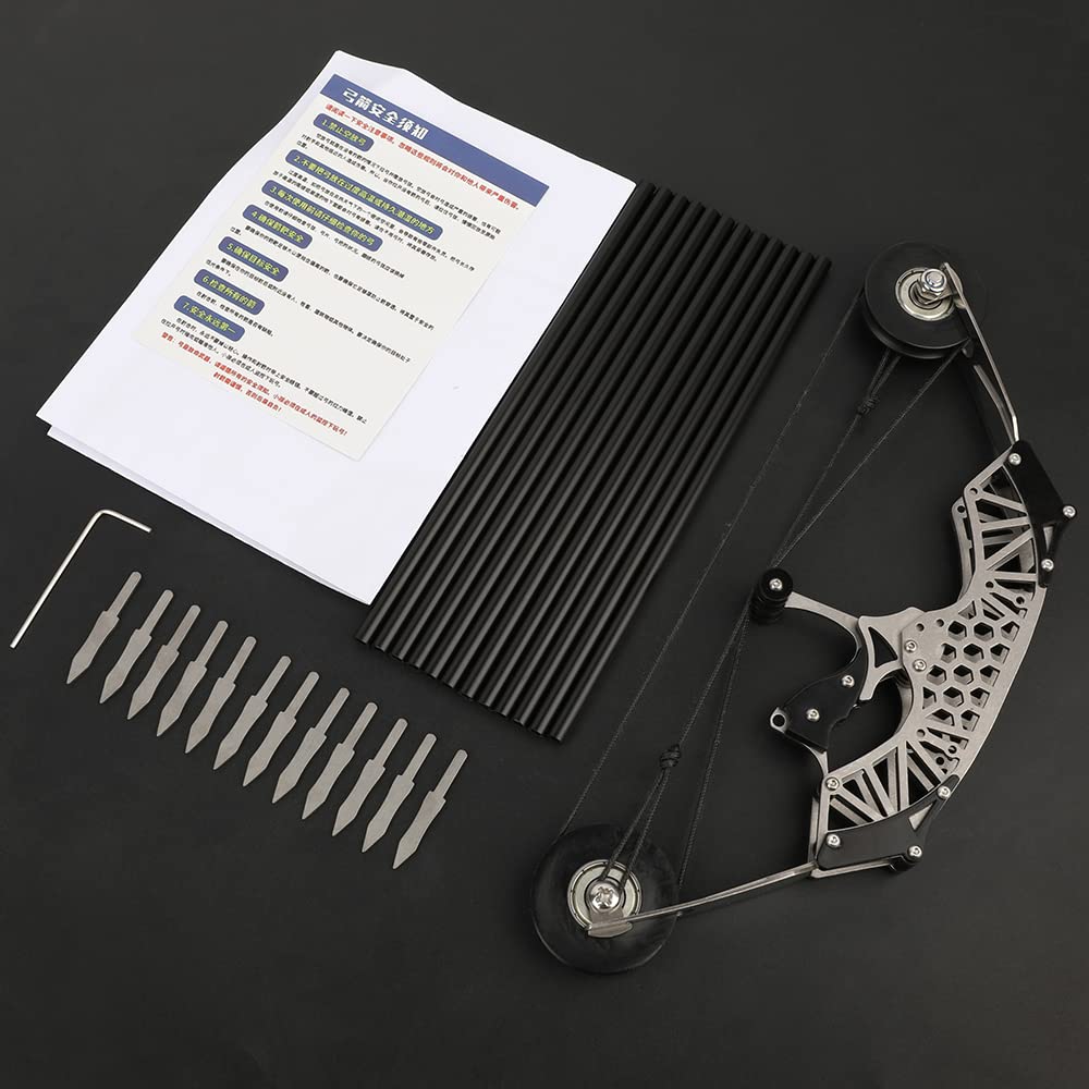 ZSHJGJR 6"/7.4"/7.9"/8.6"/8.8"/9.5"/11"/16" Archery Compound Bow and Arrow Set Training Bow RH/LH for Outdoor Sports Hunting Shooting Cool Stuff Archery Entertainment Fun Gift (8.6" Bow)