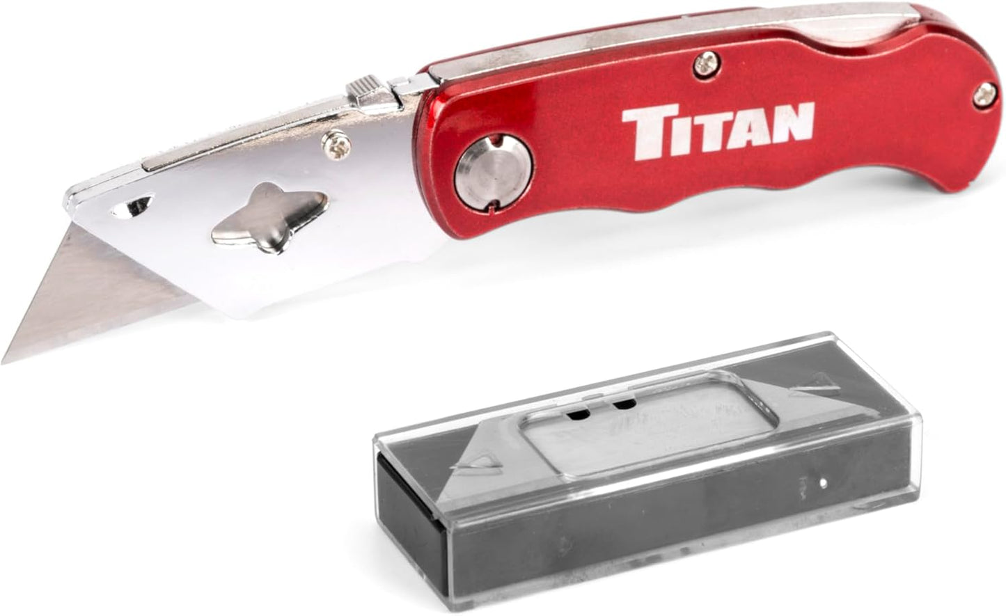 Titan 11020 Folding Pocket Utility Knife (Twin Pack - Red/Blue)