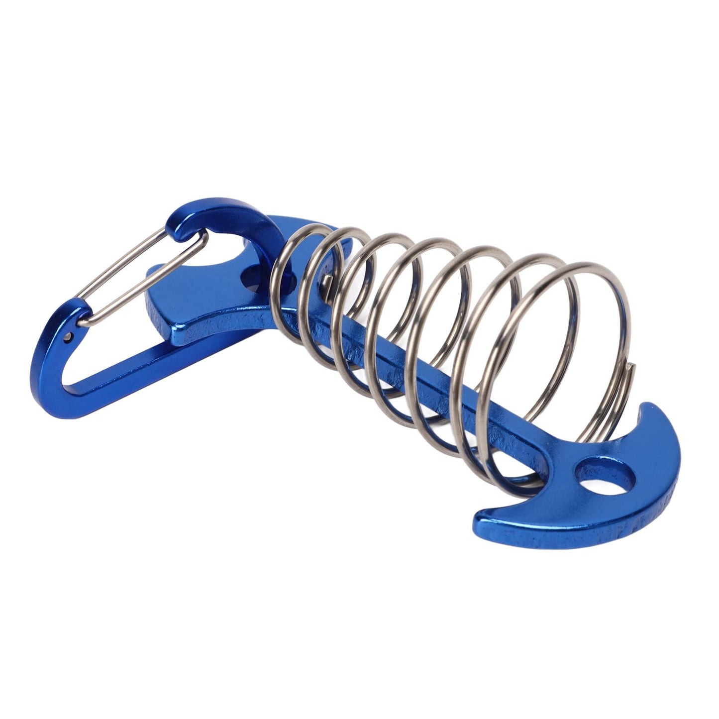 Socobeta Fishbone Tent Stakes, Easy Locking Tent Fixing Anchor Pegs Anti Slip 5pcs Adjustable Sturdy Spring Buckle Aluminum Alloy for Traveling(Blue)