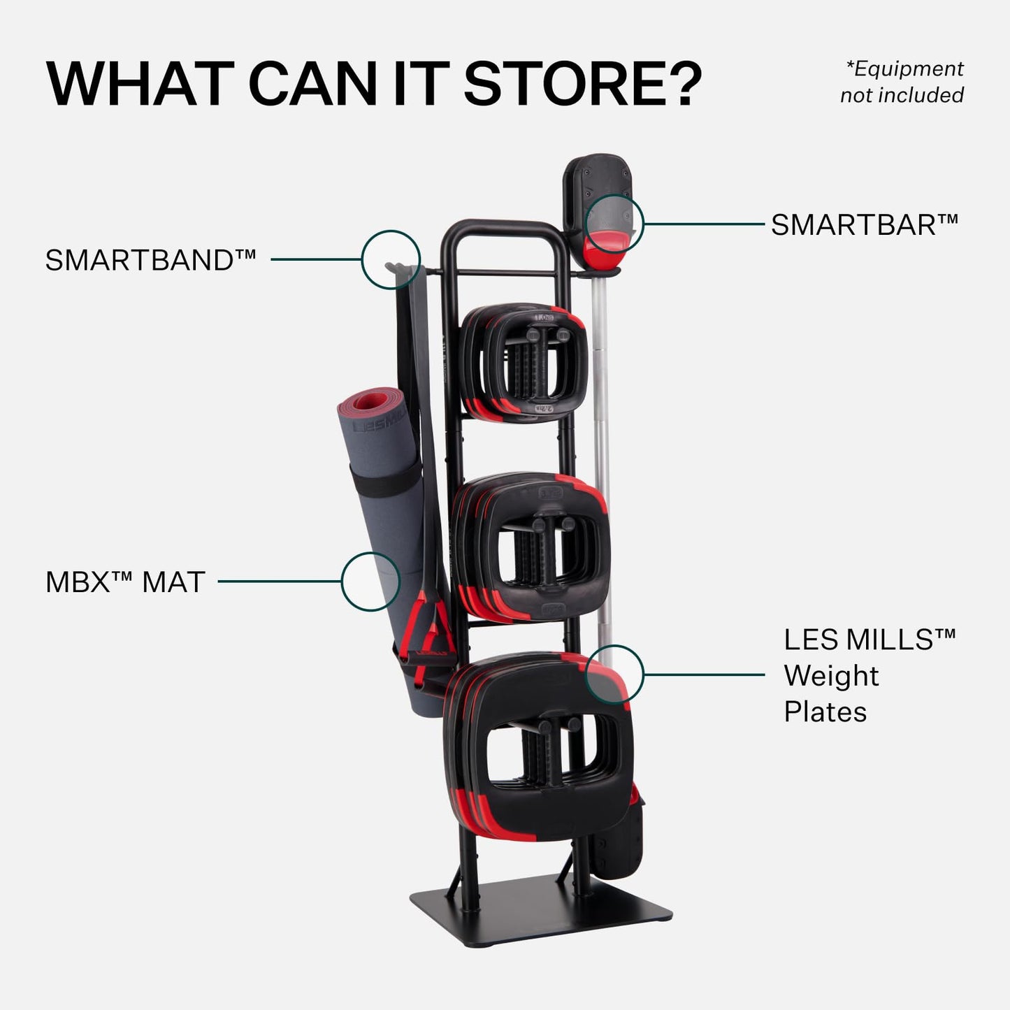 Les Mills™ Vertical Storage Rack for Exercise Equipment
