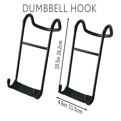 KORIKAHM Dumbbell Spotter Hooks Pair,Heavy Duty Steel Dumbbell Hooks Safety Connector for Barbell Bench Press Workout