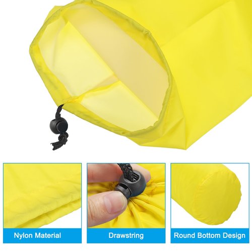 PATIKIL Stuff Sack, 9 x 16 Inch Waterproof Outdoor Storage Sack Portable Drawstring Dust Flap Bag for Camping, Orange