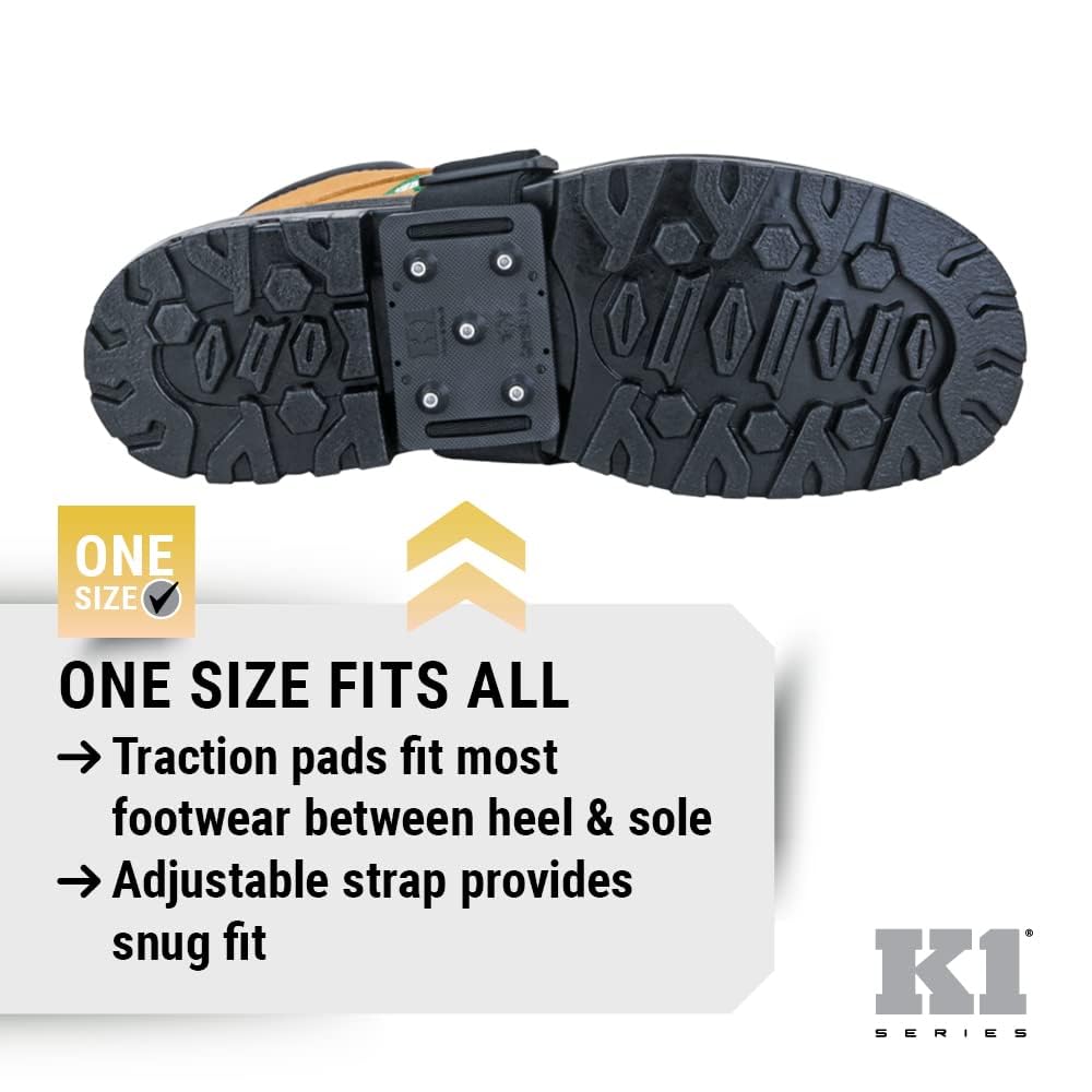 K1 Mid-Sole Ice Cleats for Men & Women - Rotatable Traction Aids For Winter Snow - Hi Vis - Low Profile