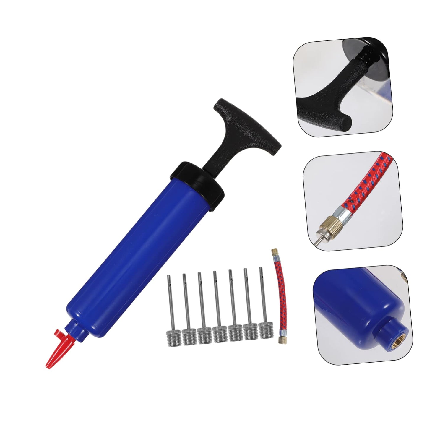 Kisangel Ball Pumps 9Pcs Balls air Pump Hand air Pumps with 7 Needles 1 Nozzle 1 Extension Hose for Sports Football Soccer Basketball Accessories