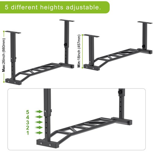Kipika 48" Ceiling Mounted Pull Up Bar, Heavy Duty Multi-Grip Chin Up Bar,Mounted Pull Up Bar,Height Adjustable, Ideal for Home Gym and Strength Training