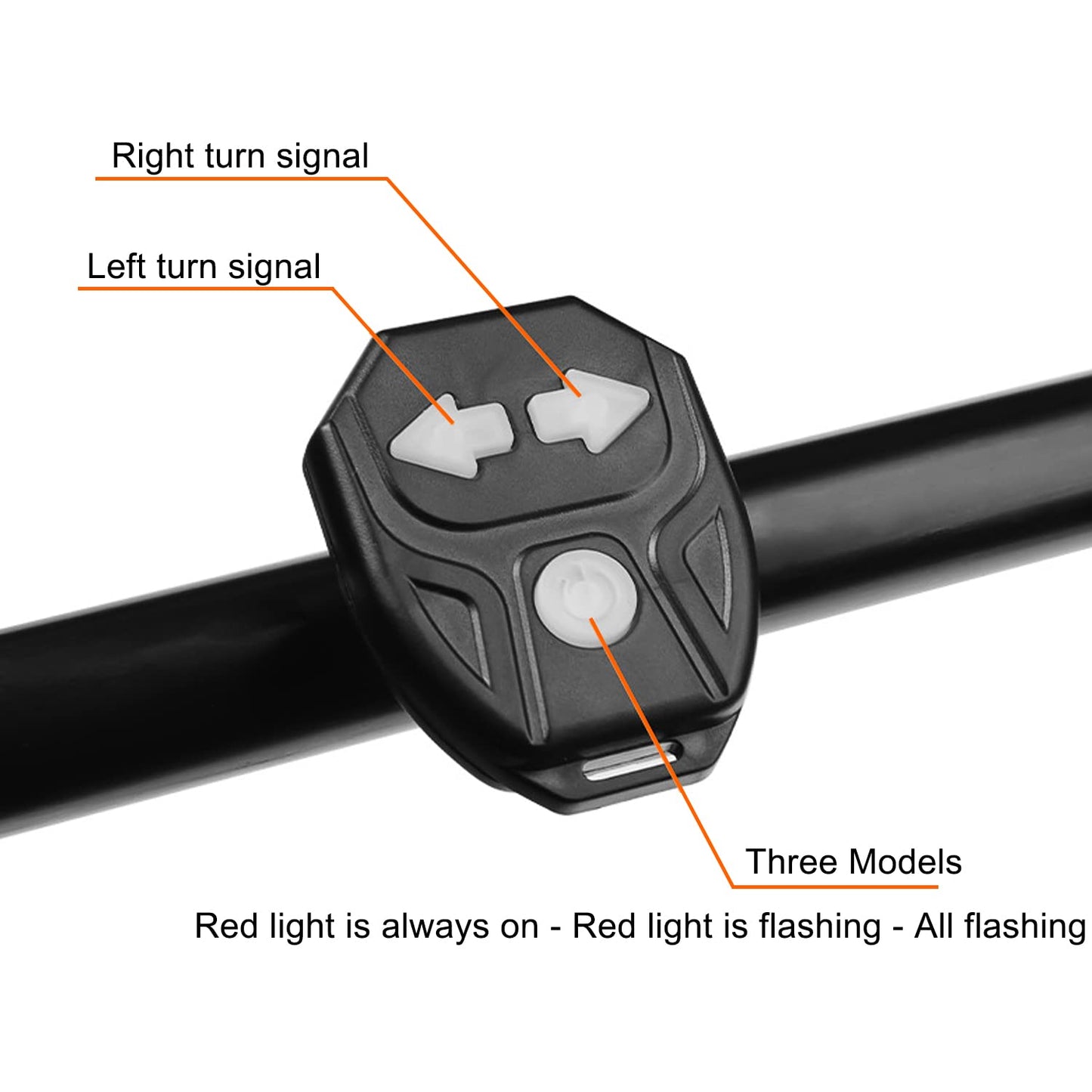 JHMUERN Bike Tail Light With Turn Signals - Ultra Bright Bicycle Taillight, Waterproof Safety Warning, Rechargeable Remote Control Cycling Rear Light With Horn for Night Riding