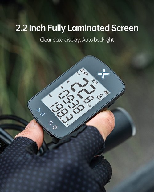 XOSS G Gen2 GPS Bike Computer Wireless, Bluetooth IPX7 Waterproof Cycling Computer, Rechargeable Bicycle Speedometer Odometer with 2.2 inch LCD Screen, 28 hrs Long Battery Life Fits All Bikes (XOSS AP