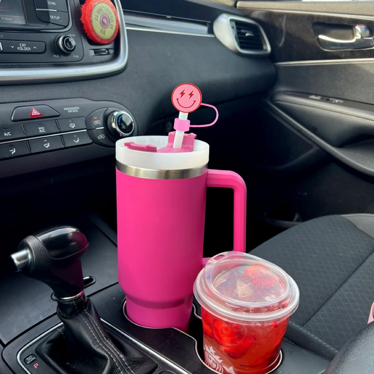 16Pcs Preppy Pink Straw Cover Topper for Stanley 40oz Tumbler Cowgirl Straw Cap for 0.4inch Straws Stanley Cup Accessories