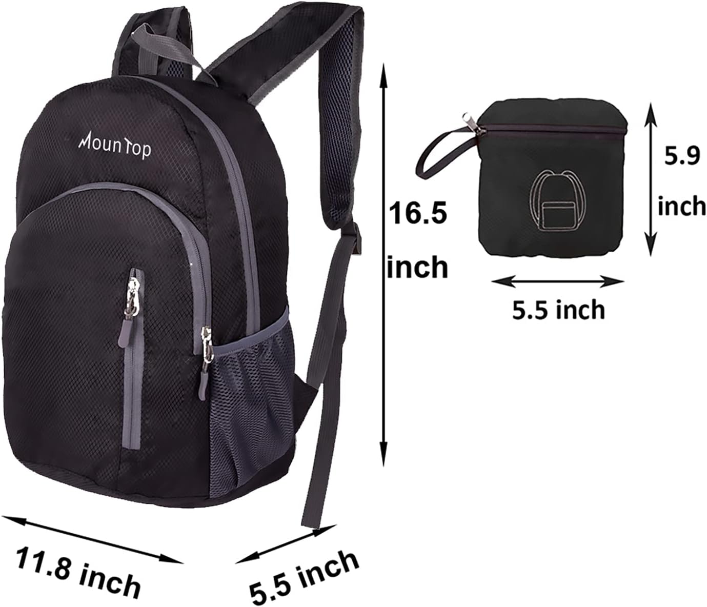 MounTop Outdoor Lightweight Foldable Water Resistant Backpack for Travel Hiking Riding