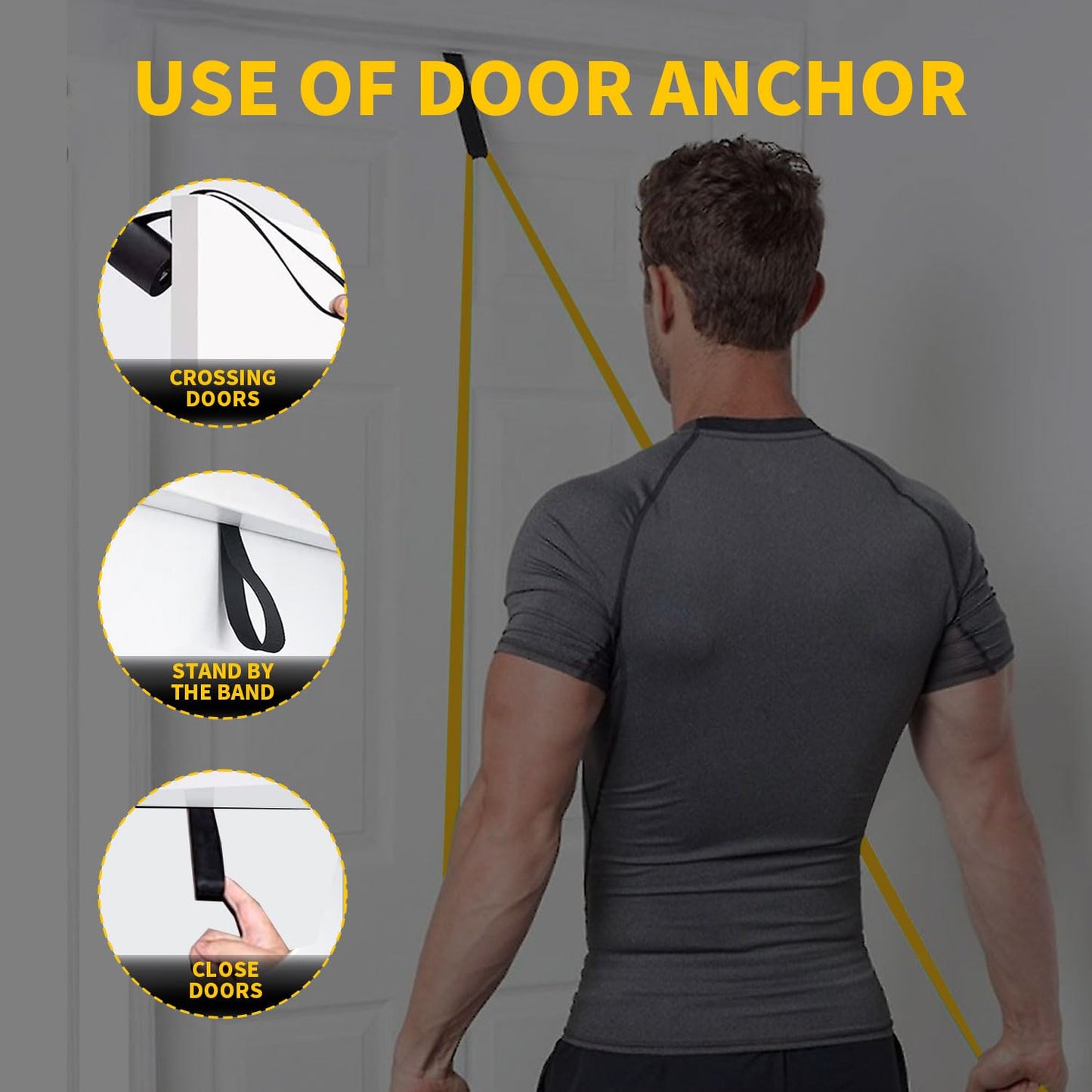 KANGFITER Resistance Bands for Working Out, Pull Up Bands for Men Women, Thick Heavy Resistance Band Set with Door Anchor, Elastic Exercise Bands for Body Stretching, Physical Therapy, Home Workouts