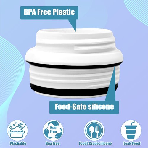 SEILETOO 2PCS Bottle Adapters with Sealings for Yeti to Cirkul, BPA Free Plastic, Leak Proof, Food Grade Silicone, Yeti Rambler Fits 12, 18, 26, 36, 46, 64 oz Yeti Water Bottles