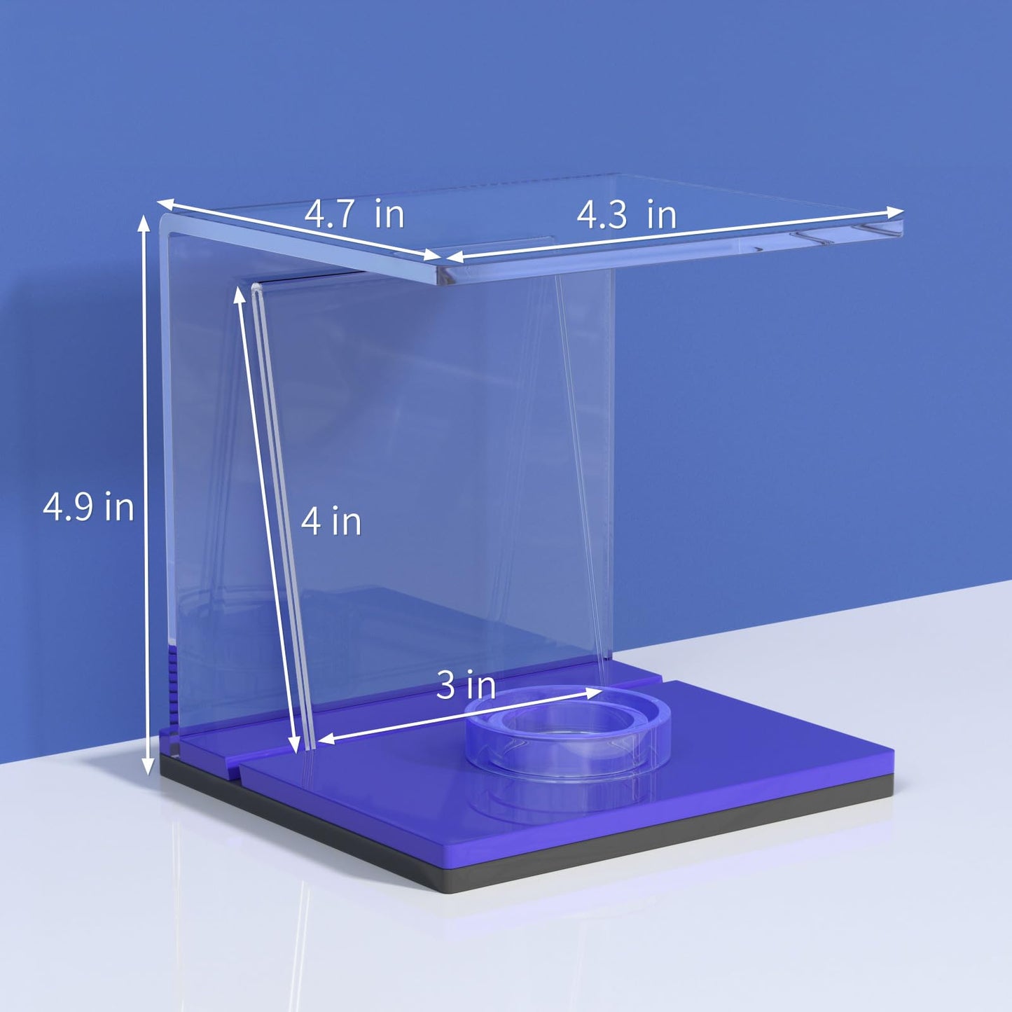FEMELI Baseball Case Display Holder: 2PCS Acrylic Clear Ball Box with Base/Card Slot-Memorabilia Showcase Autograph Softball Protector Stand (Blue)