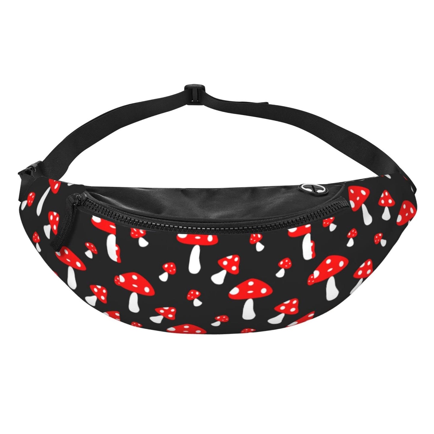 Red Mushroom Fanny Pack Crossbody Waist Bag Pack for Men Women. Belt Bag for Travel Walking Running Hiking Fishing.