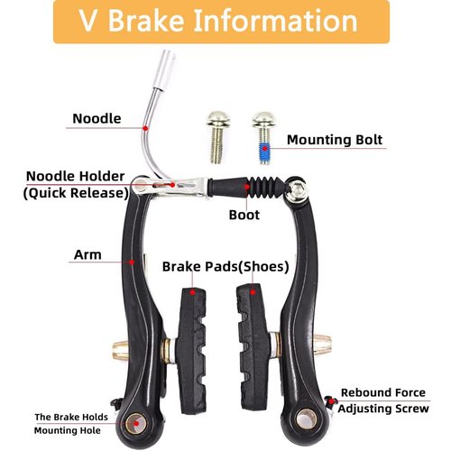 CYSKY Complete Universal Bike Brakes Set, Front and Rear MTB Brake, Inner and Outer Brake Cables and Brake Lever Kit for Mountain Bikes Road Bikes (Black)
