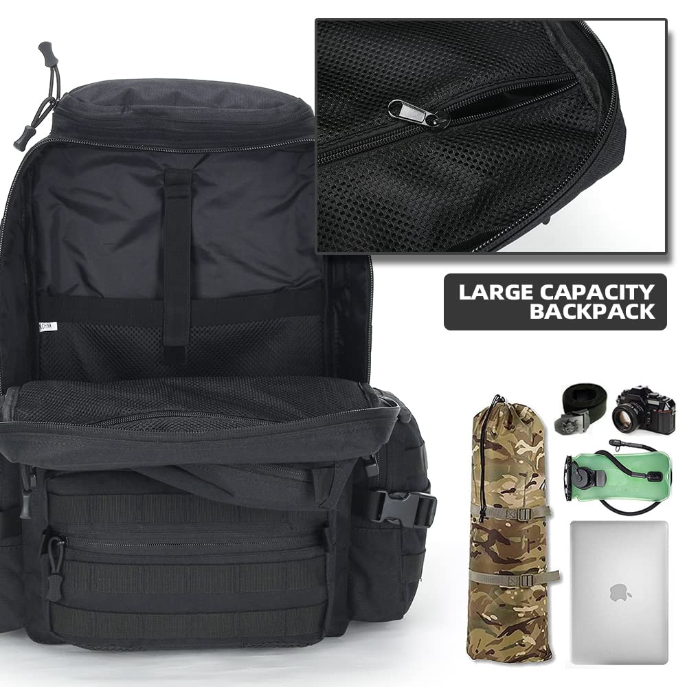 Lovelinks21 Hiking Trekking Rucksack Military Hiking Backpack 3 Day Molle Assault Pack Waterproof EDC Bag for Outdoor