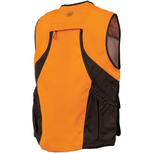 Beretta Men's Command Pro Durable Water-Resistant Front-Load Capable Upland Hunting Vest with Game Bag & Front Cargo Pockets, Brown Bark & Orange, X-Large