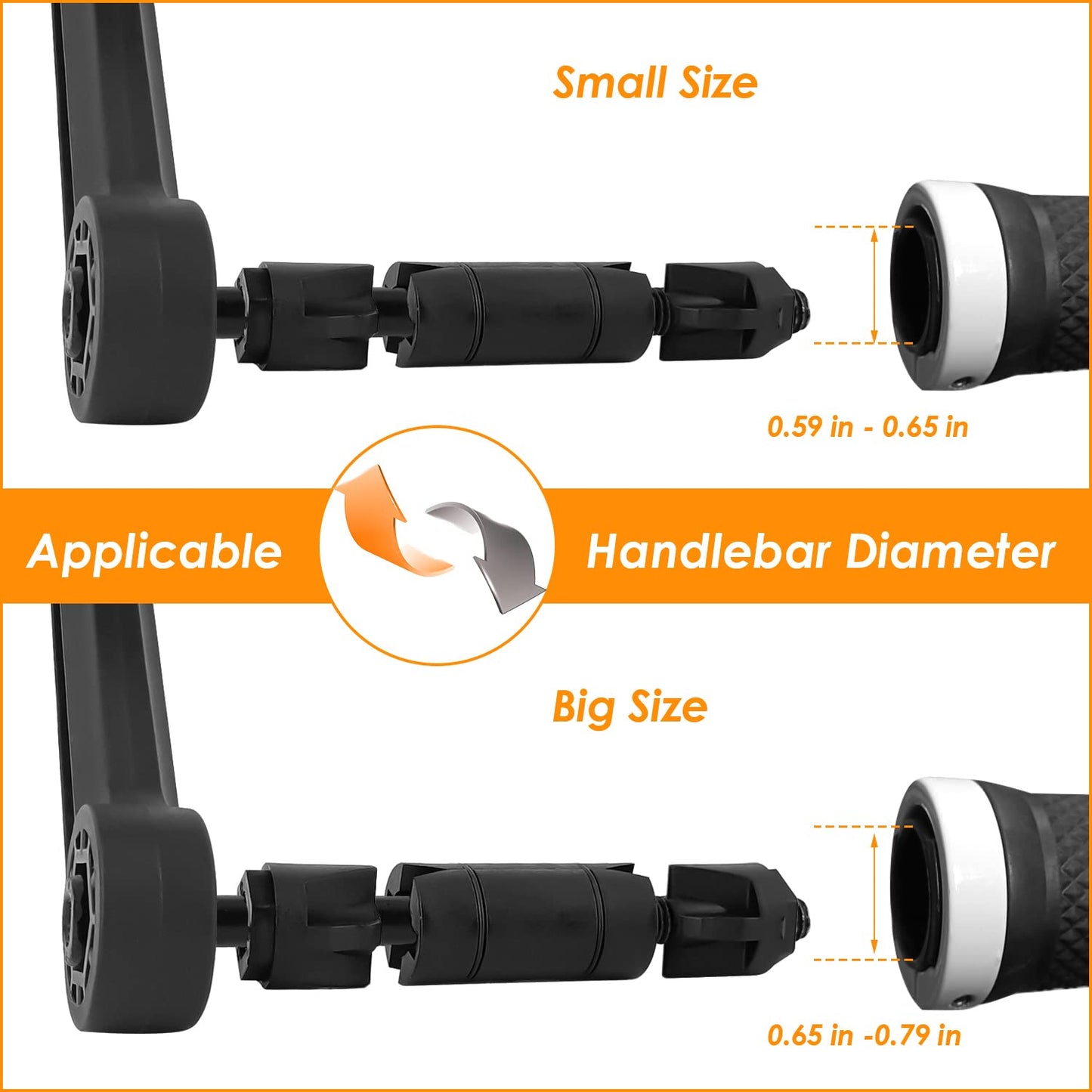 Arkham Bike Mirror for 0.59-0.65" Diameter Handlebar HD Bar End Bicycle Mirror Thickened Auto-Grade Glass for Handlebar Rearview Mirror Essential Bike Tool for Bicyclists E-Bike (Left)