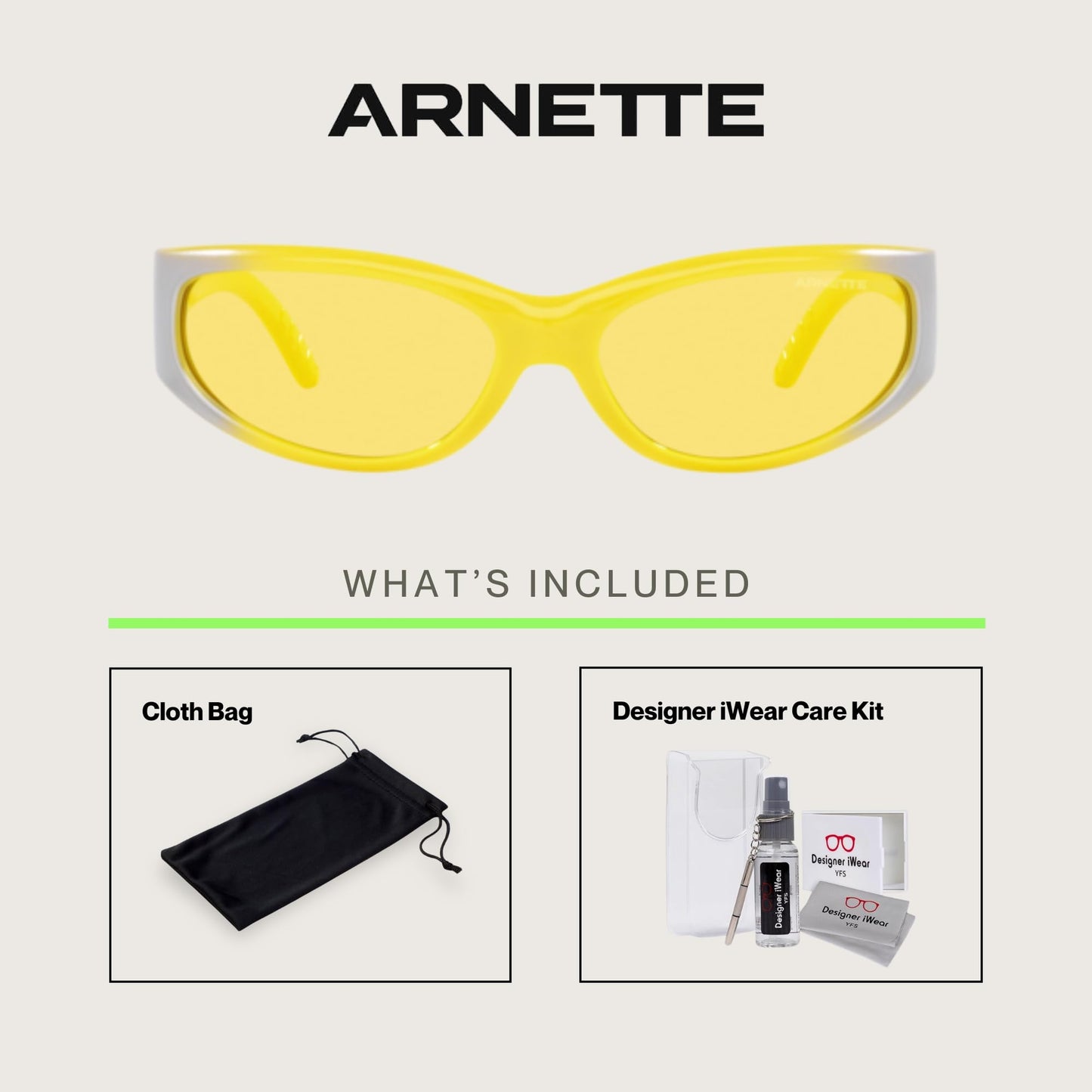 ARNETTE Catfish AN4302 281685 62MM Yellow Gradient Metal Silver/Yellow Sunglasses for Men for Women +BUNDLE with ACCESSORY EYEWEAR KIT