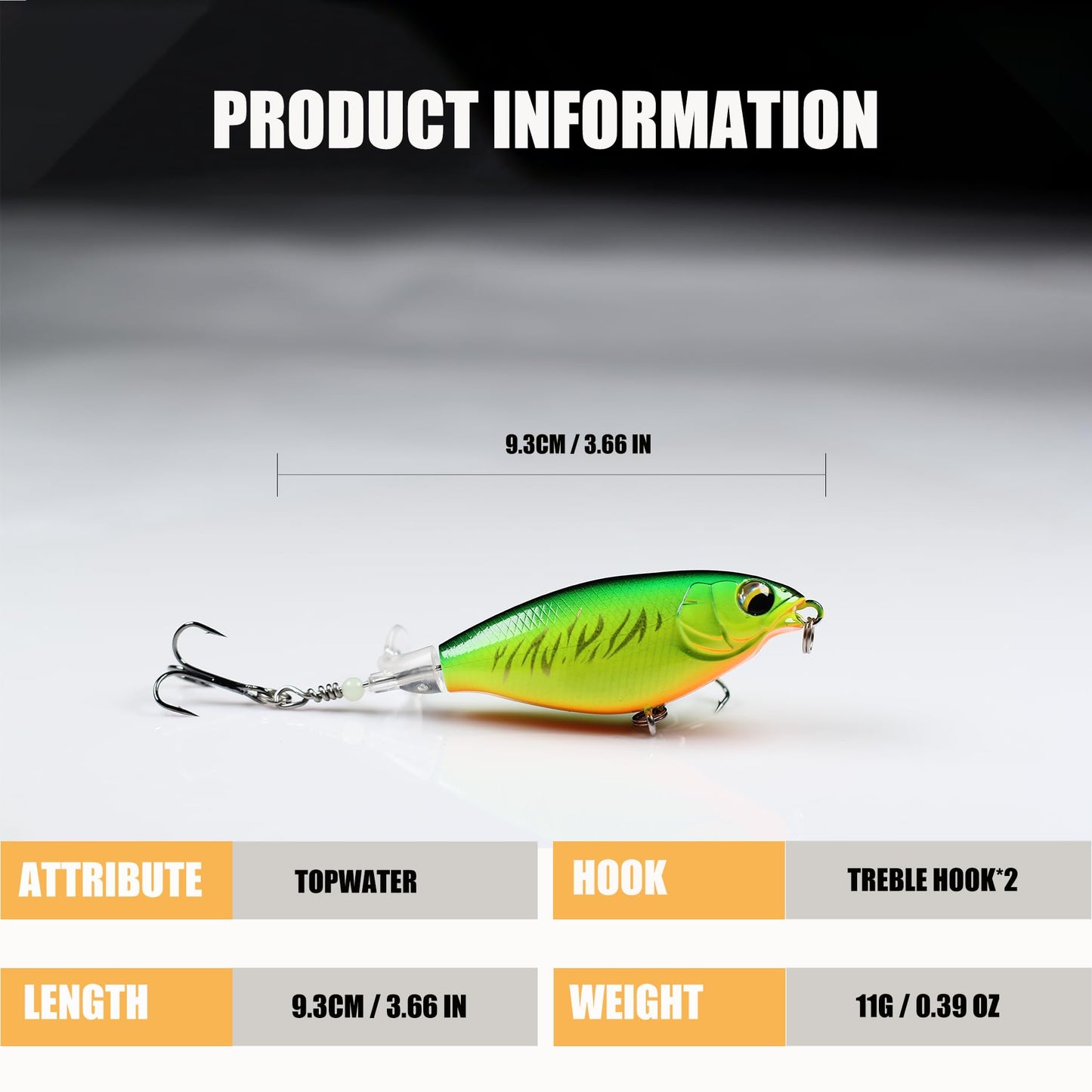 EXAURAFELIS 5pcs 3.66" Plopper Fishing Lures Topwater Fishing Lures Whopper Floating Lure for Catfish Pike Perch Top Water Bass Bait Lure with Propeller Tail Pencil Floating Lure