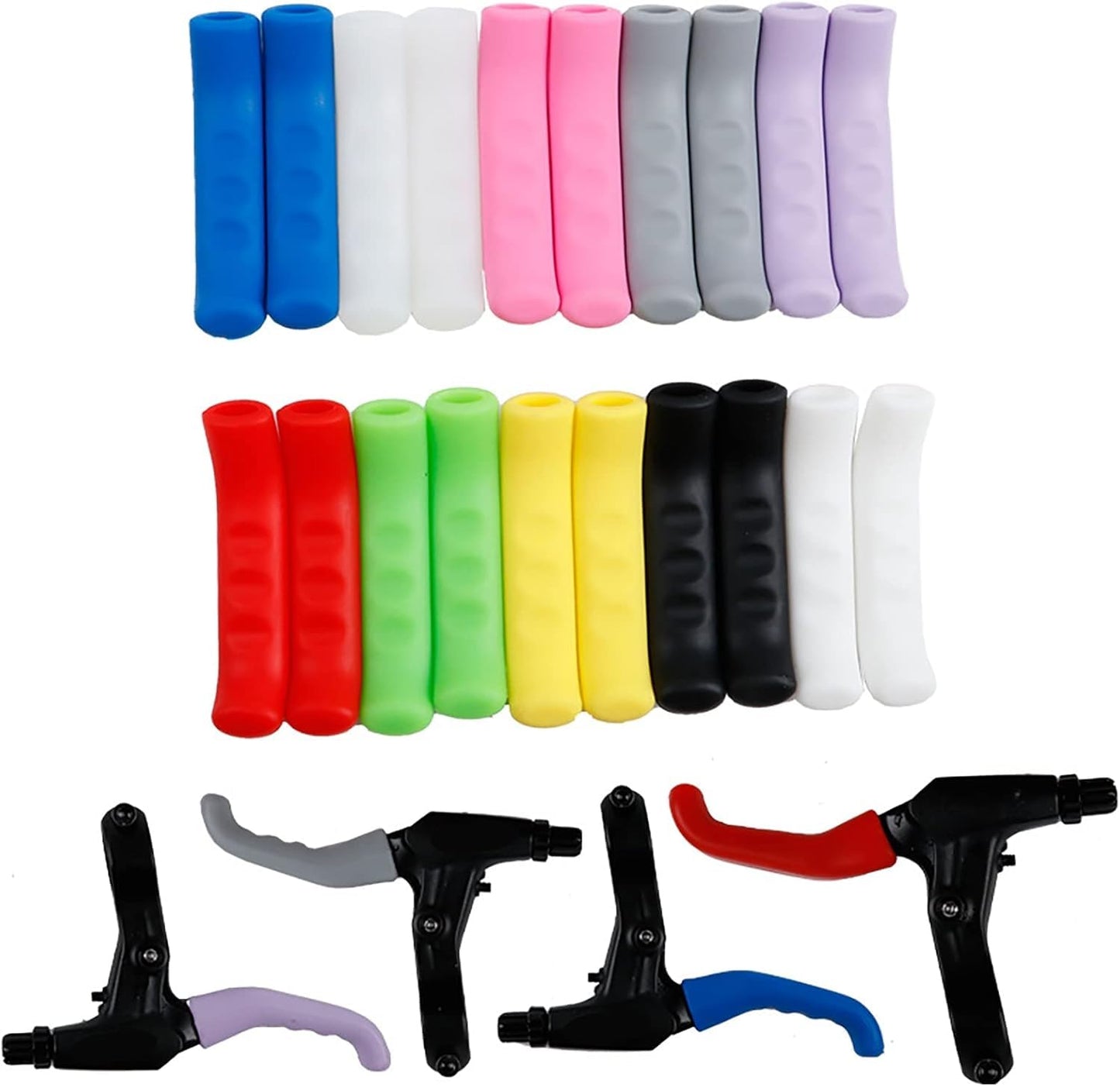 2 Pcs Bike Brake Lever Grip Protector Cover, Shock Absorption Scratch Proof Bike Brake Handlebar Covers, Anti-Slip Brake Handle Silicone Sleeve for Mountain Road Bike Cycling Accessorie (Pink)