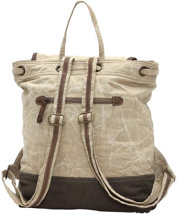 Myra Bags Cafe & Legumes Key Upcycled Canvas Backpack Bag S-1003