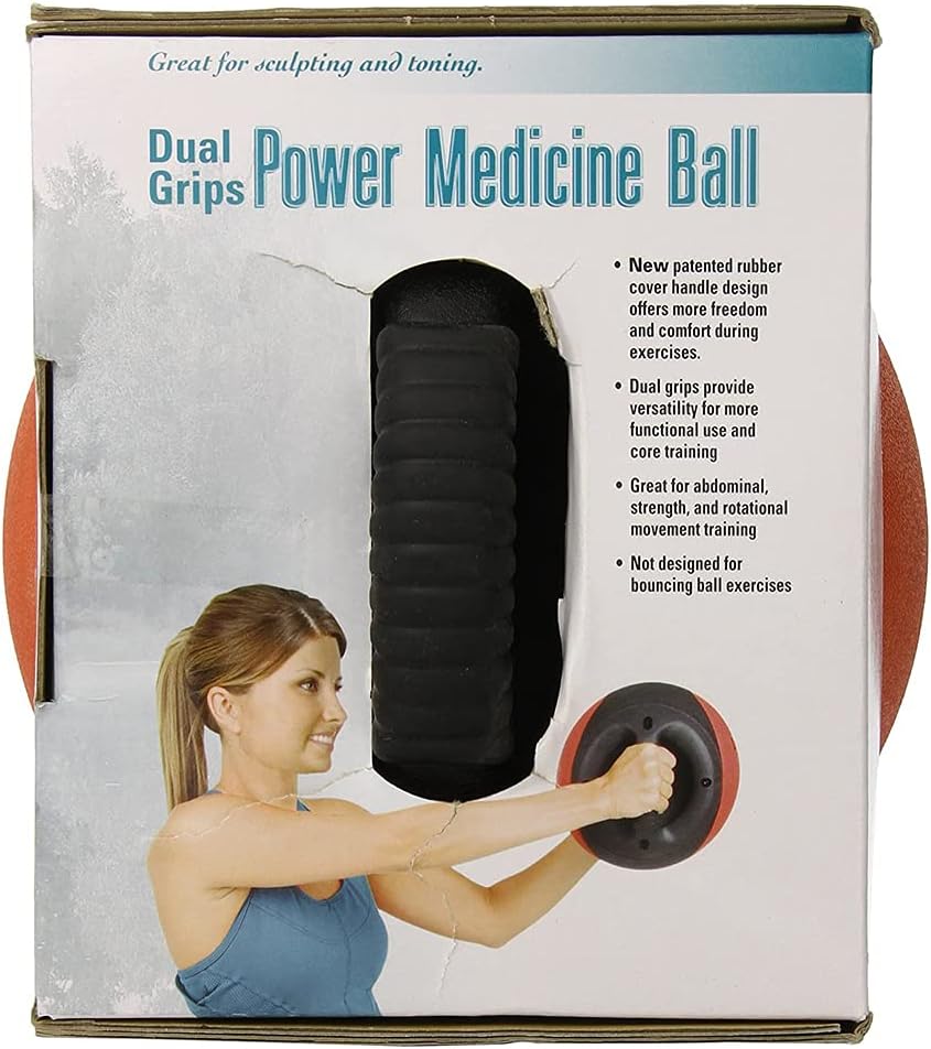 Aeromat Dual Grip Power Medicine Balls for Abdominal Training and Rotational Movements - 9" Diameter - Weights Color-Coded