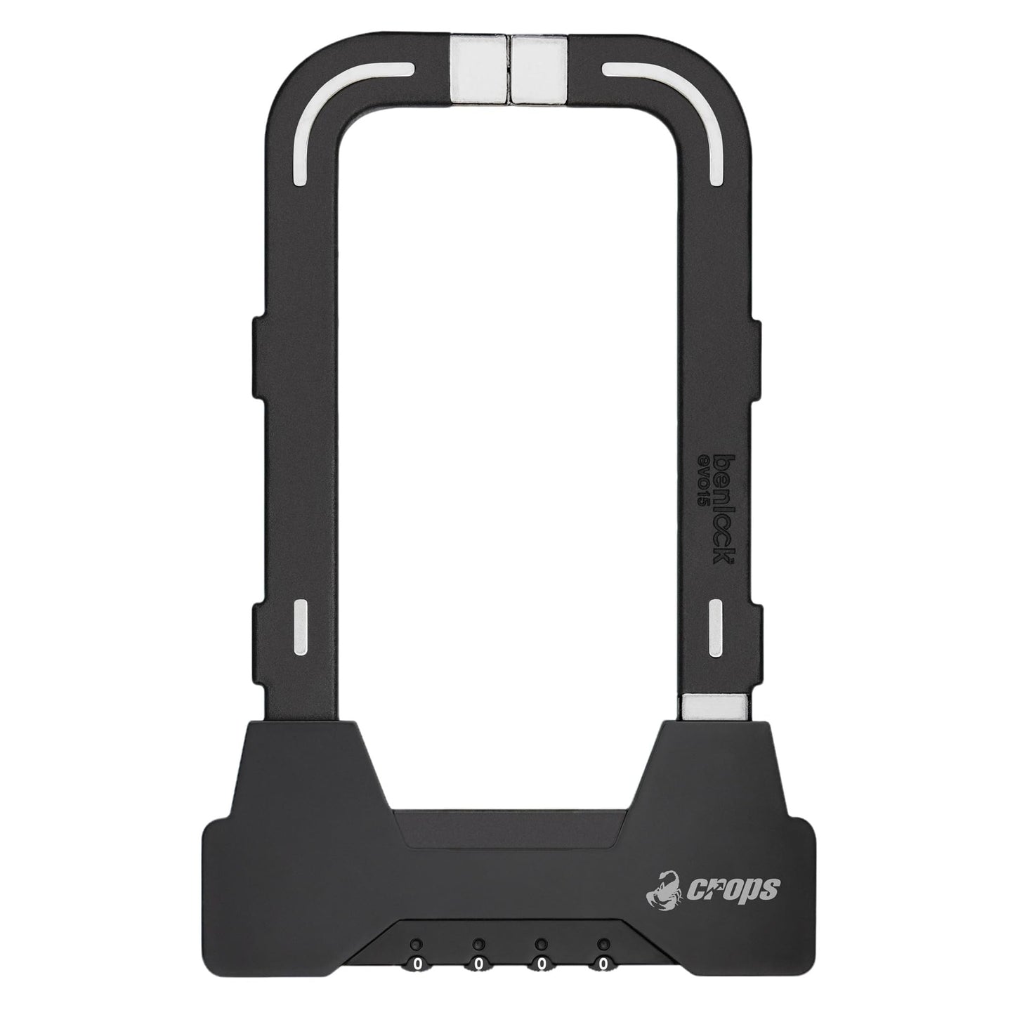CROPS Bike U Lock, BENLOCK Foldable Black, 9mm Thickness, 4-Digit Resettable Combination Bike Locks Heavy Duty Anti Theft