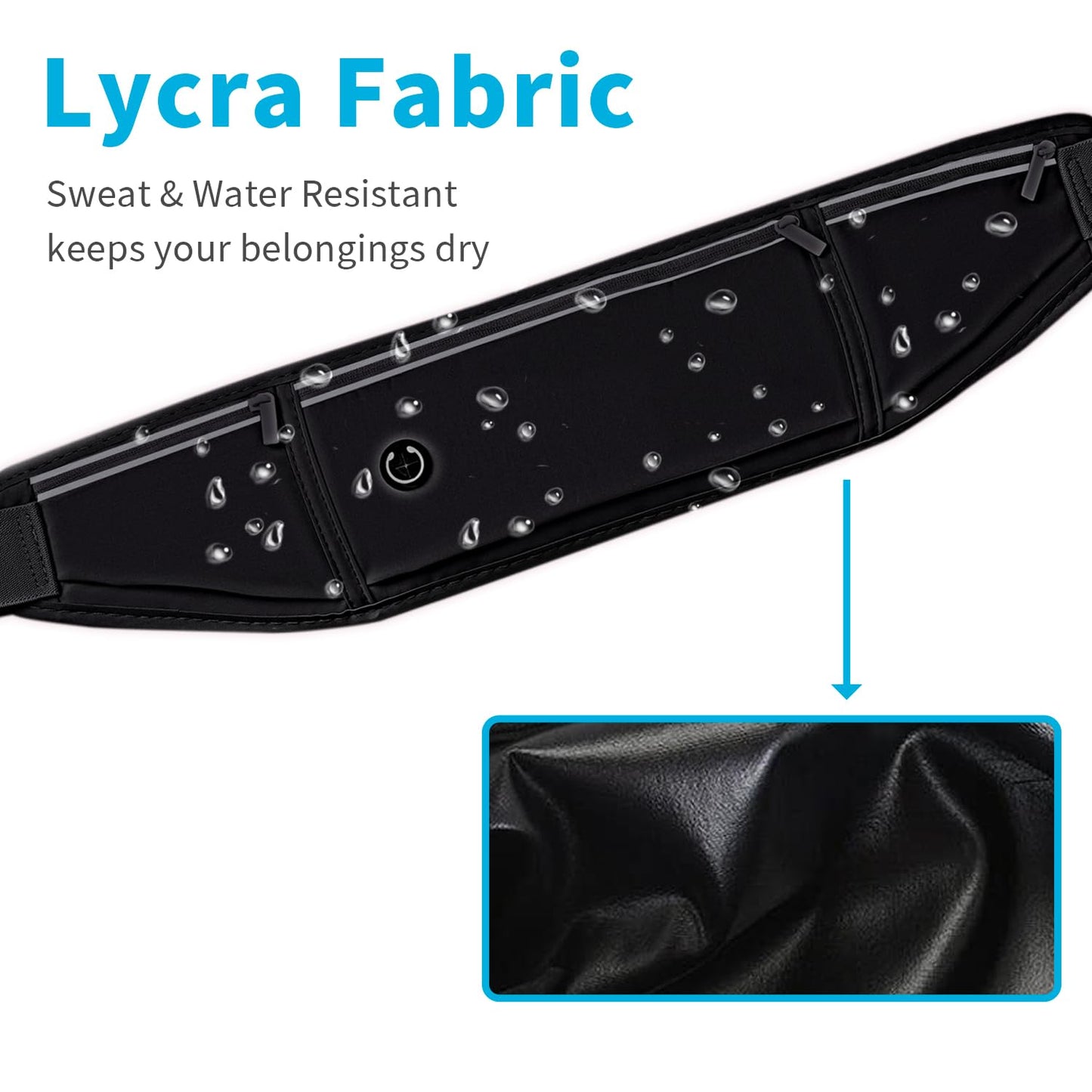 JUCURRI Slim Running Belt for Women Men,Runners Fanny Pack Phone Holder,Money Belt,Running Gear Accessories,with 3 Pockets(Black)