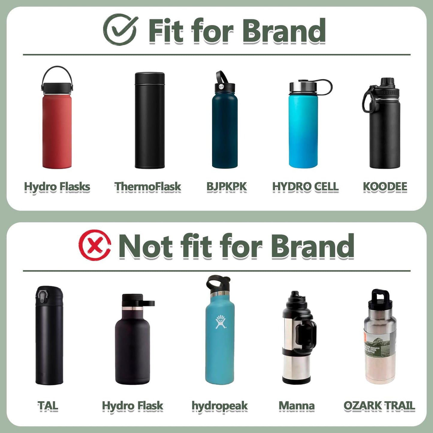 2 Pcs Replacement Lid Compatible with Hydro Flask 12 16 18 20 32 40 64oz Water Bottle, Lid Compatible with Hydro Flask and Other 2.44" Wide Mouth Bottles (Black)
