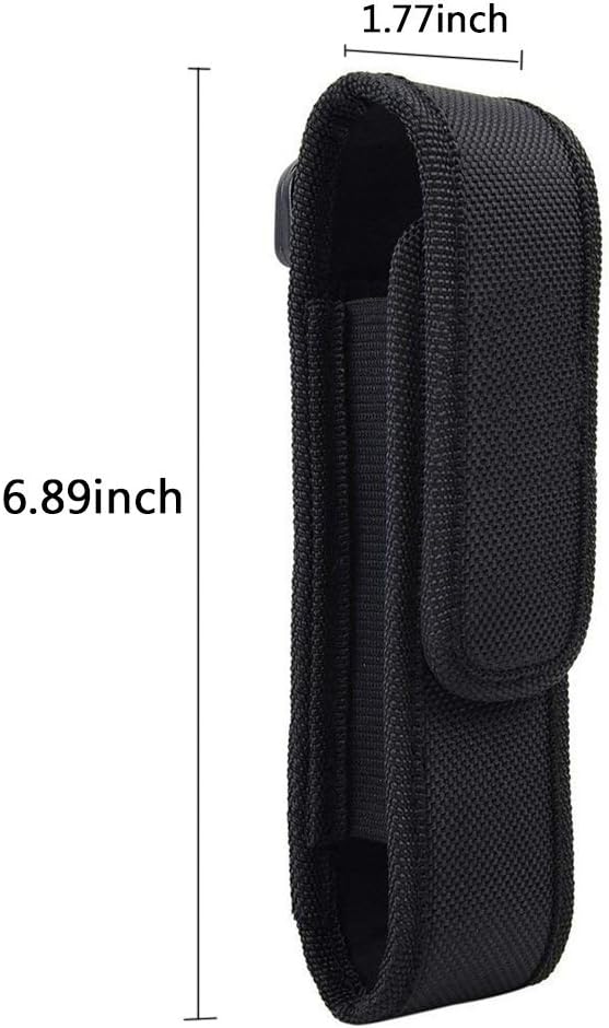 2 Pcs Flashlight Holster Pouch Holder Flash Light Belt Pouch Carry Case for 5"-7" Tactical Flashlight with Stretch Capability&Durable Nylon