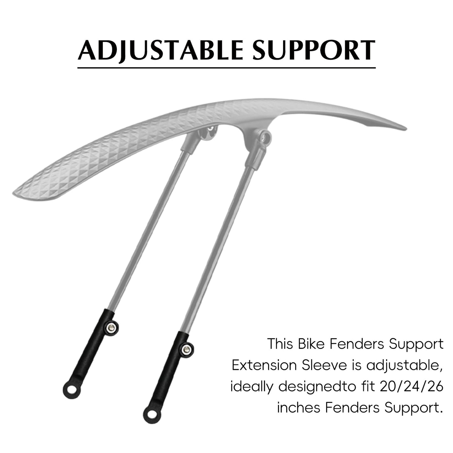 AGLOO 12pcs Bike Fenders Support Extension Sleeve for 20/24/26inches Fenders - Installation Rack Accessories for Bicycle Mud Guard Connecting Stem Rod