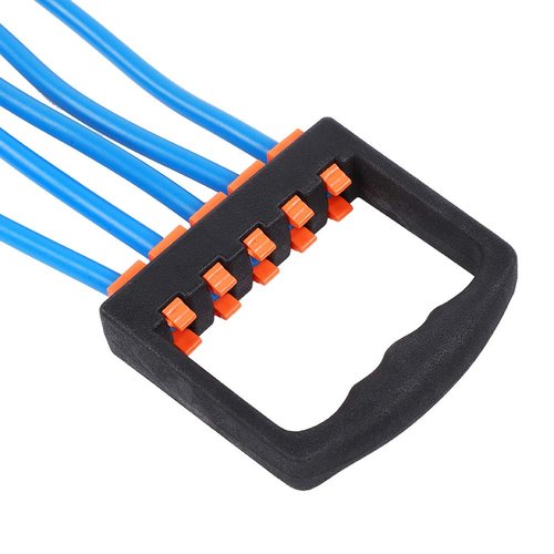 Chest Expander for Men with 5 Removable Ropes Hand Grip Strengthener Resistance Bands for Pilates Push Ups Full Body Home Gym Workout Band Blue