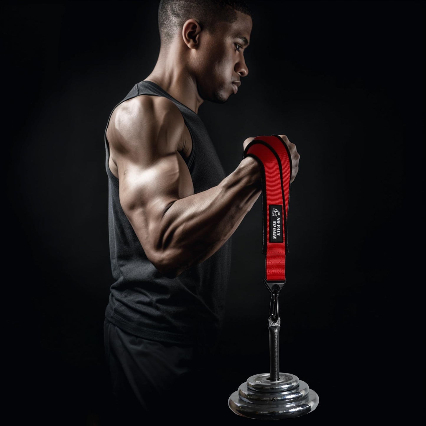 Arm Wrestling Training Strap Belt Hand Grip Arm Finger Forearm Exerciser Strengthener for Cable Machine and Free Weight