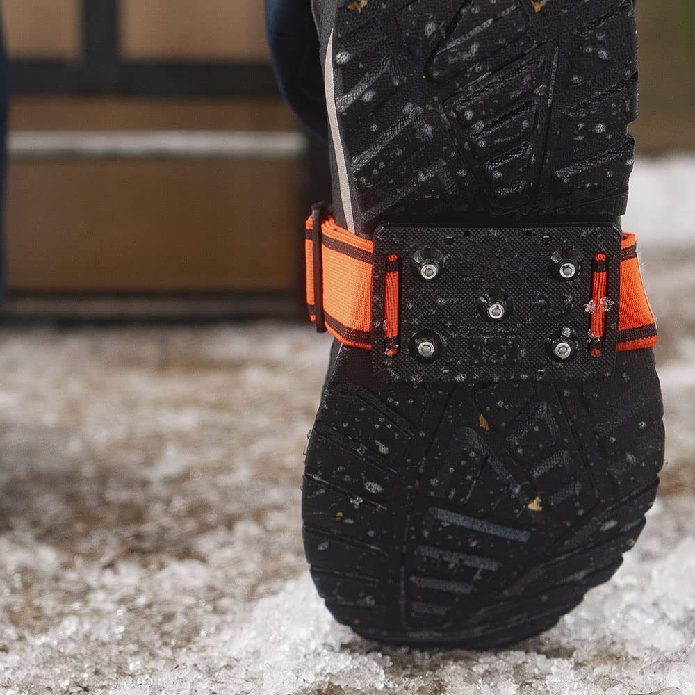 K1 Mid-Sole Ice Cleats for Men & Women - Rotatable Traction Aids For Winter Snow - Hi Vis - Low Profile