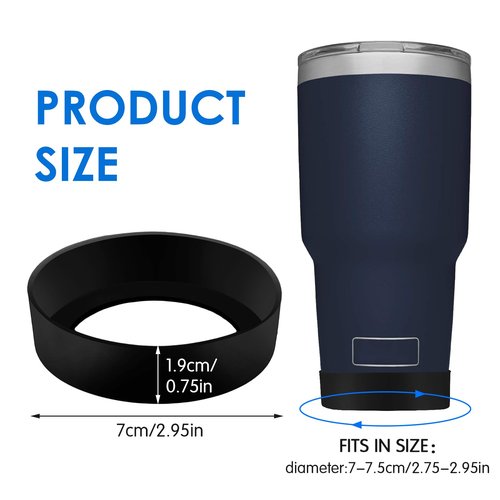 ZEYIYER 4 PCS Silicone Boot Sleeve for Tumbler 30 oz 20 oz, Water Bottle Bottom Protector, Non-slip Mug Cup Coaster for 7-7.5cm Bottom of the Insulated Cup