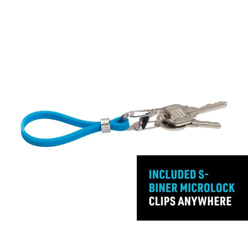 Nite Ize Cinch-A-Lot Mini Stretch Strap - Keychain Accessories with Tiny S-Biner - Small Carabiner to hold Lip Balm, Cords & More - Blue, (3 Pack)