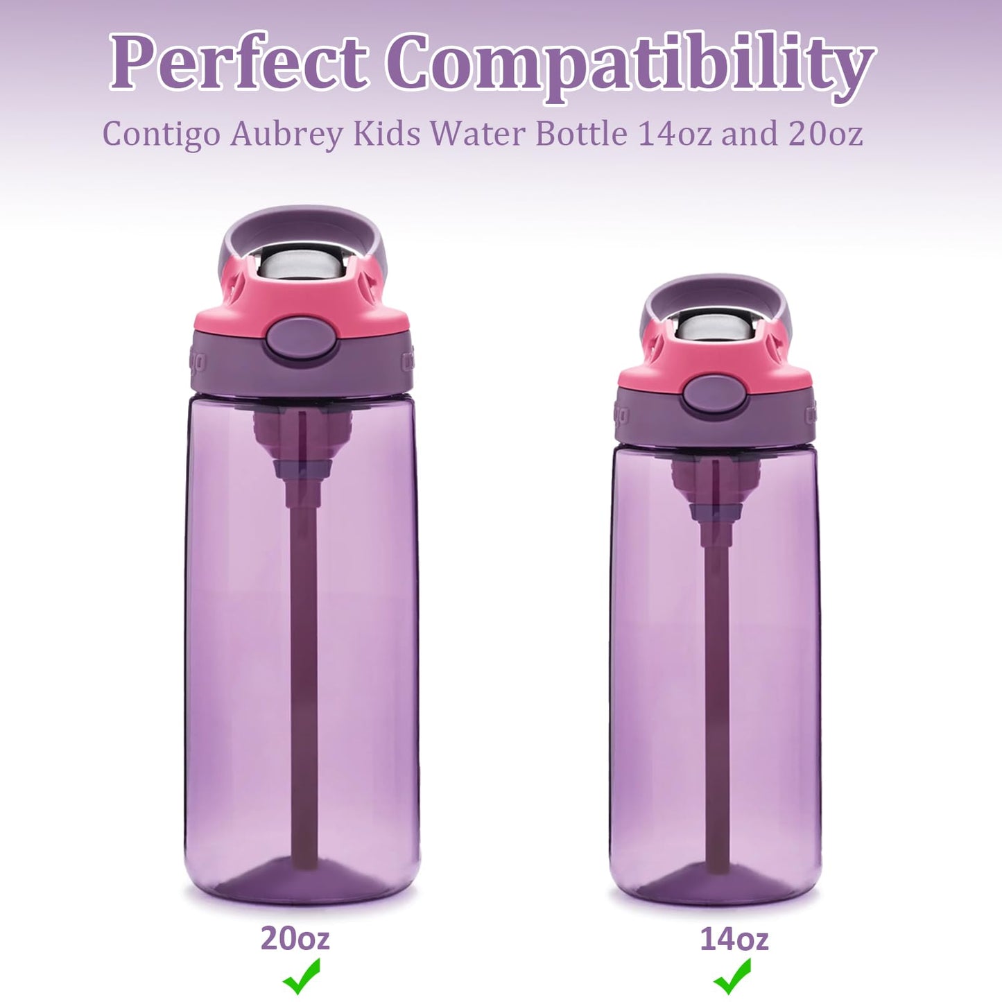 FWUNYVN 2Pcs Replacement Spout Parts for Contigo Aubrey Kids Water Bottle, Toddler Cups Lid Accessories for Contigo, Replacement Nozzles for Kids Cups with Straws and Lids,Black(Bottle not Include)