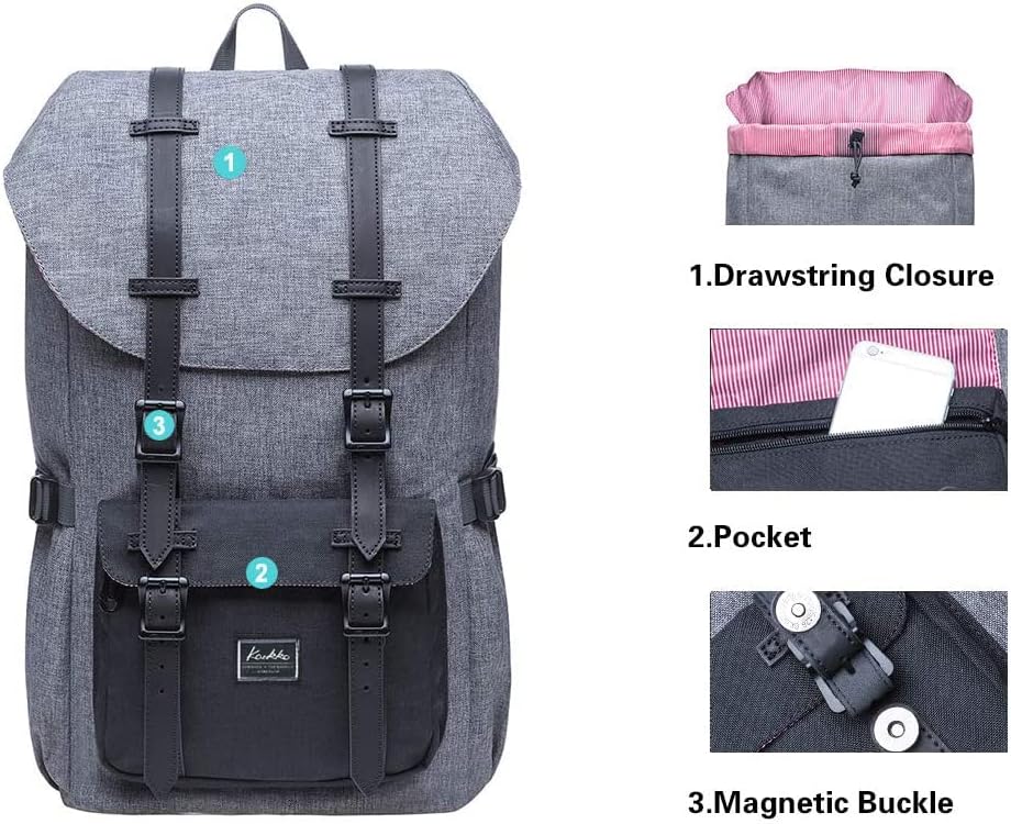 KAUKKO Backpack, (Black (E5-3), 45 x 27 x 17cm (HxBxT)