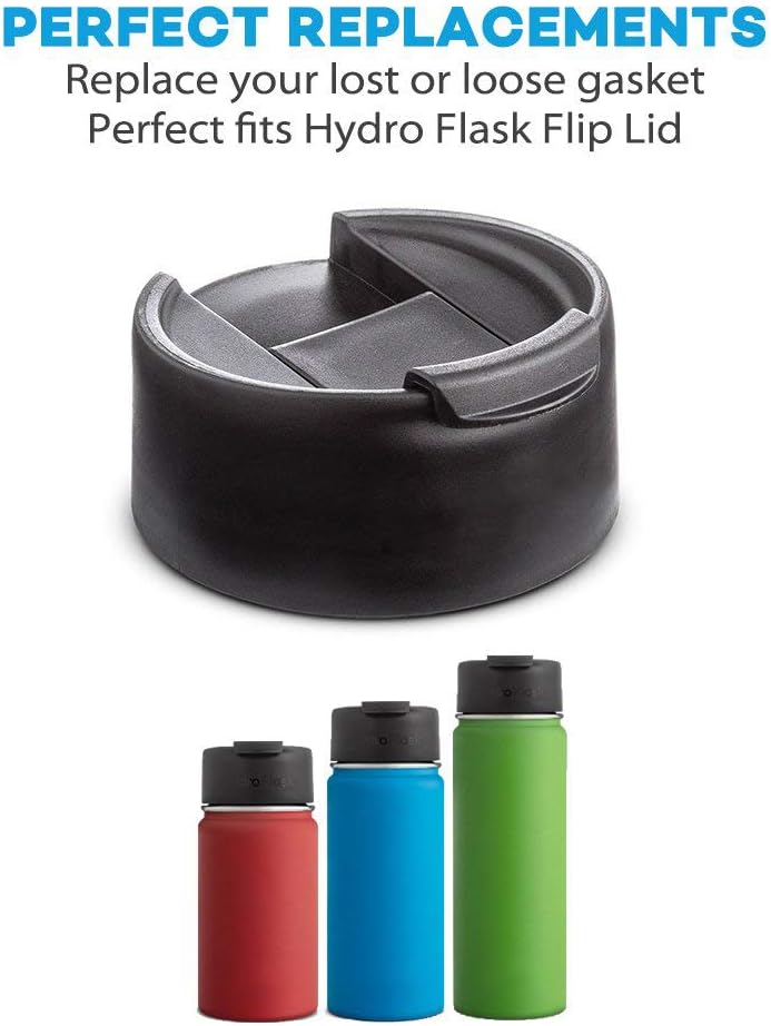 3-Pack Hydro Gaskets Seals Replacement for Hydro Flask Wide Mouth Flip Lid Cap BPA-FREE Rubber Stoppers