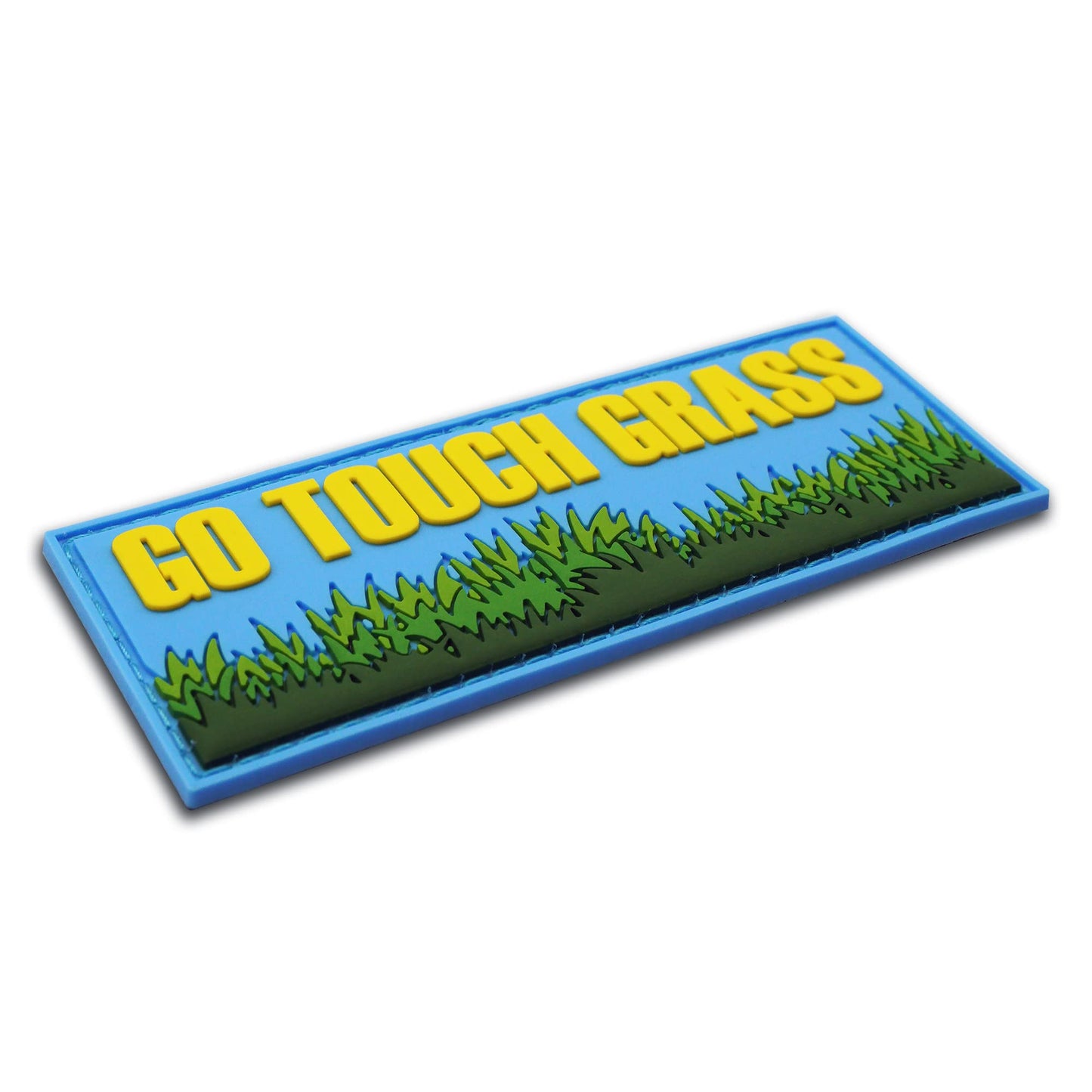 Go Touch Grass PVC Morale Patch - Funny Morale, Tactical, Military Patch - Patches, Military Patches - Perfect for Your Tactical Military Army Gear, Backpack, Cap, Vest