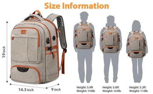 MATEIN Canvas Backpack for Men with Shoe Compartment, Large TSA Friendly Vintage Travel Backpack with USB Port, Anti-Theft RFID Pocket, Waterproof Wet Pocket