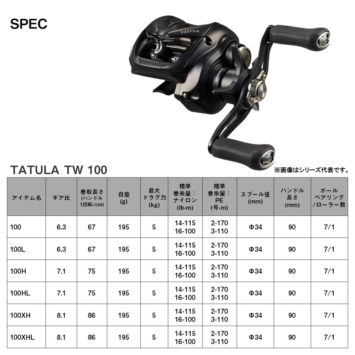 Daiwa 24TATULA TW 100H Bait Reel