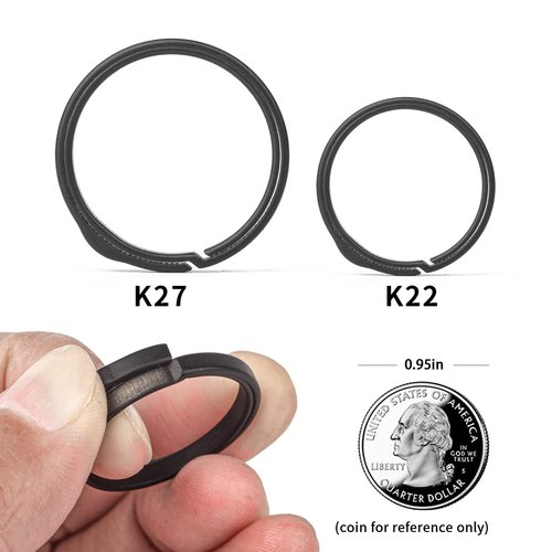 TISUR Titanium Key Chain Clip Hook+Quick Release Side Pushing Split Rings Kit