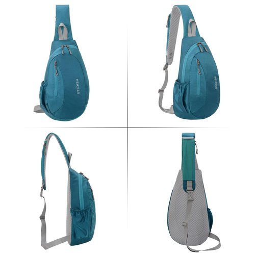 Peicees Sling Bags Men Women Shoulder Backpack Small Cross Body Chest Sling Backpack, Black