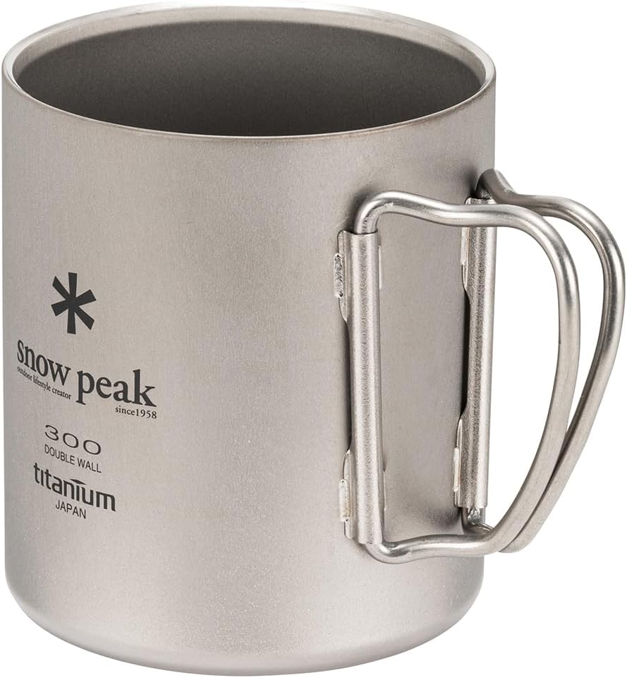 Snow Peak Double Wall Titanimum Insulated Mug, Lightweight, Durable, Camping, 300ml