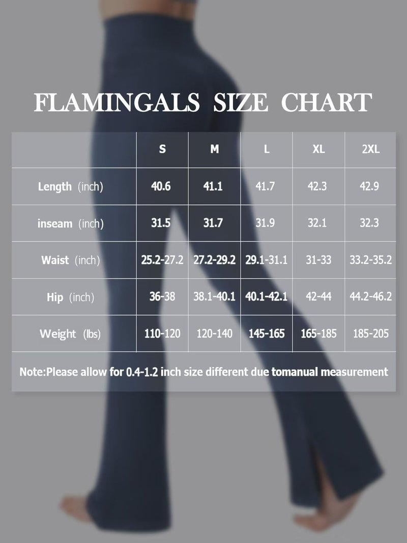 Flamingals Women's Butt Lifting Flare Leggings with Pockets High Waist Tummy Control Hidden Scrunch Mini Flared Yoga Pants Black L