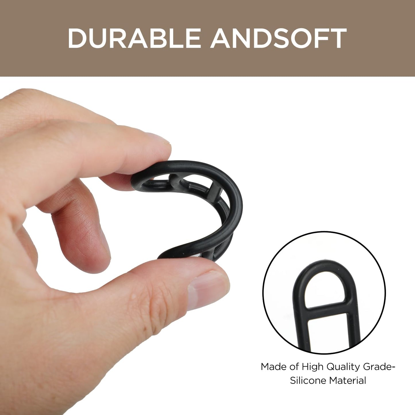 10PCS Bike Silicone Mount Band, Bicycle Light Fastening Straps, Universal Adjustable Bike Light Mount Bands (Black)